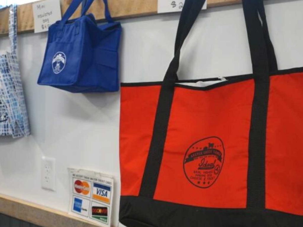 Canvas bags at Argyle Cheese Farmsers